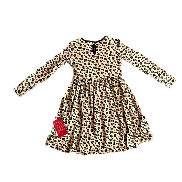 KicKee Long Sleeve Twirl Dress Sued Cheetah Animal Print UPF Girls L 10/12 - Picture 3 of 8
